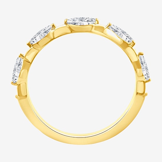 Signature By Modern Bride (F / Vs2) Womens 1/2 CT. T.W. Lab Grown White Diamond 10K Gold Anniversary Wedding Band