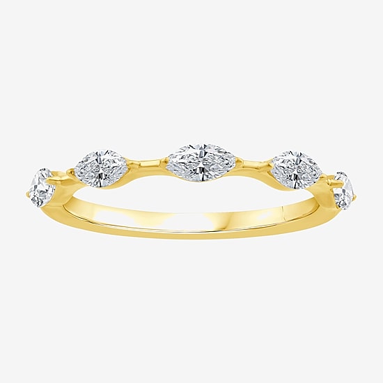 Signature By Modern Bride (F / Vs2) Womens 1/2 CT. T.W. Lab Grown White Diamond 10K Gold Anniversary Wedding Band