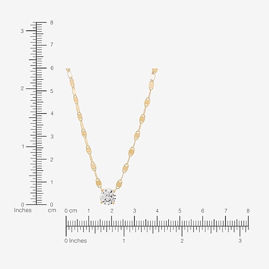 Silver Addiction Womens Lab Created White Cubic Zirconia 14K Gold Over Silver 18 Inch Pendant Necklace