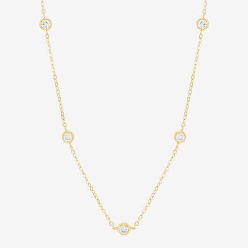 Silver Addiction Womens 14K Gold Over Silver 17 Inch Cable Chain Necklace, One Size, Yellow