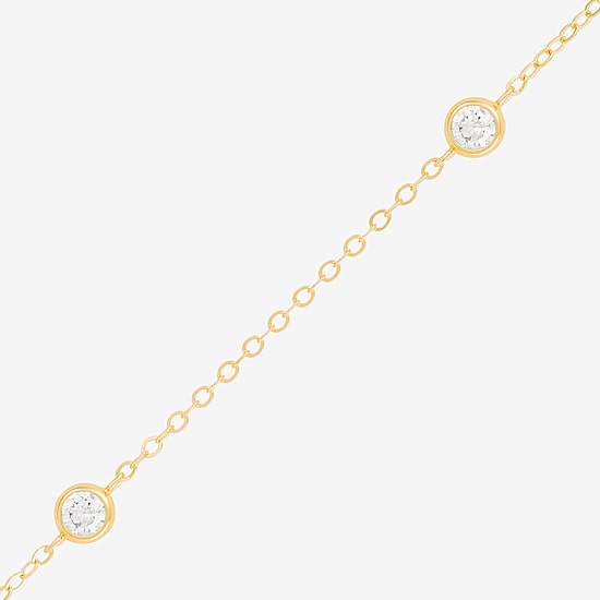 Silver Addiction Womens 14K Gold Over Silver 17 Inch Cable Chain Necklace
