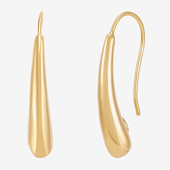 Silver Addiction Womens 14K Gold Over Silver Bar Drop Earrings