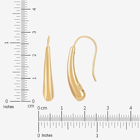 Silver Addiction Womens 14K Gold Over Silver Bar Drop Earrings