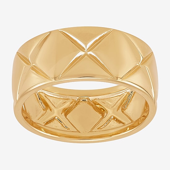 Silver Addiction Womens 11.5MM 14K Gold Over Silver Band