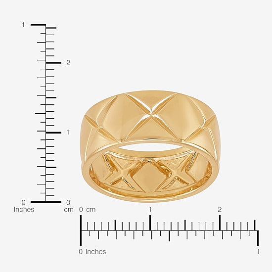 Silver Addiction Womens 11.5MM 14K Gold Over Silver Band
