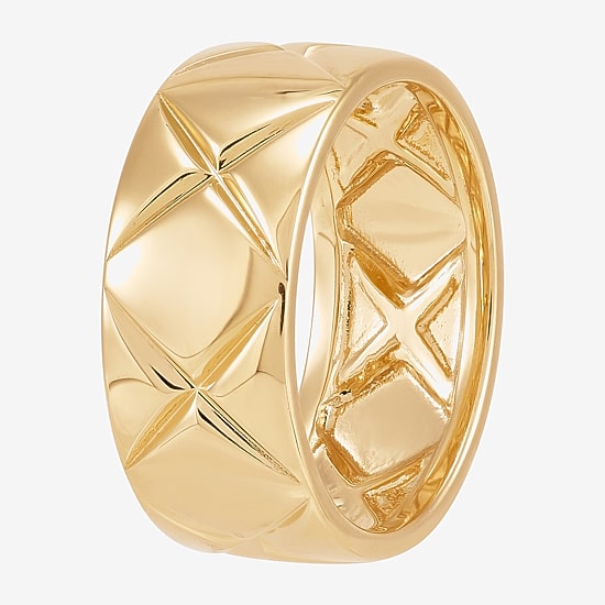 Silver Addiction Womens 11.5MM 14K Gold Over Silver Band