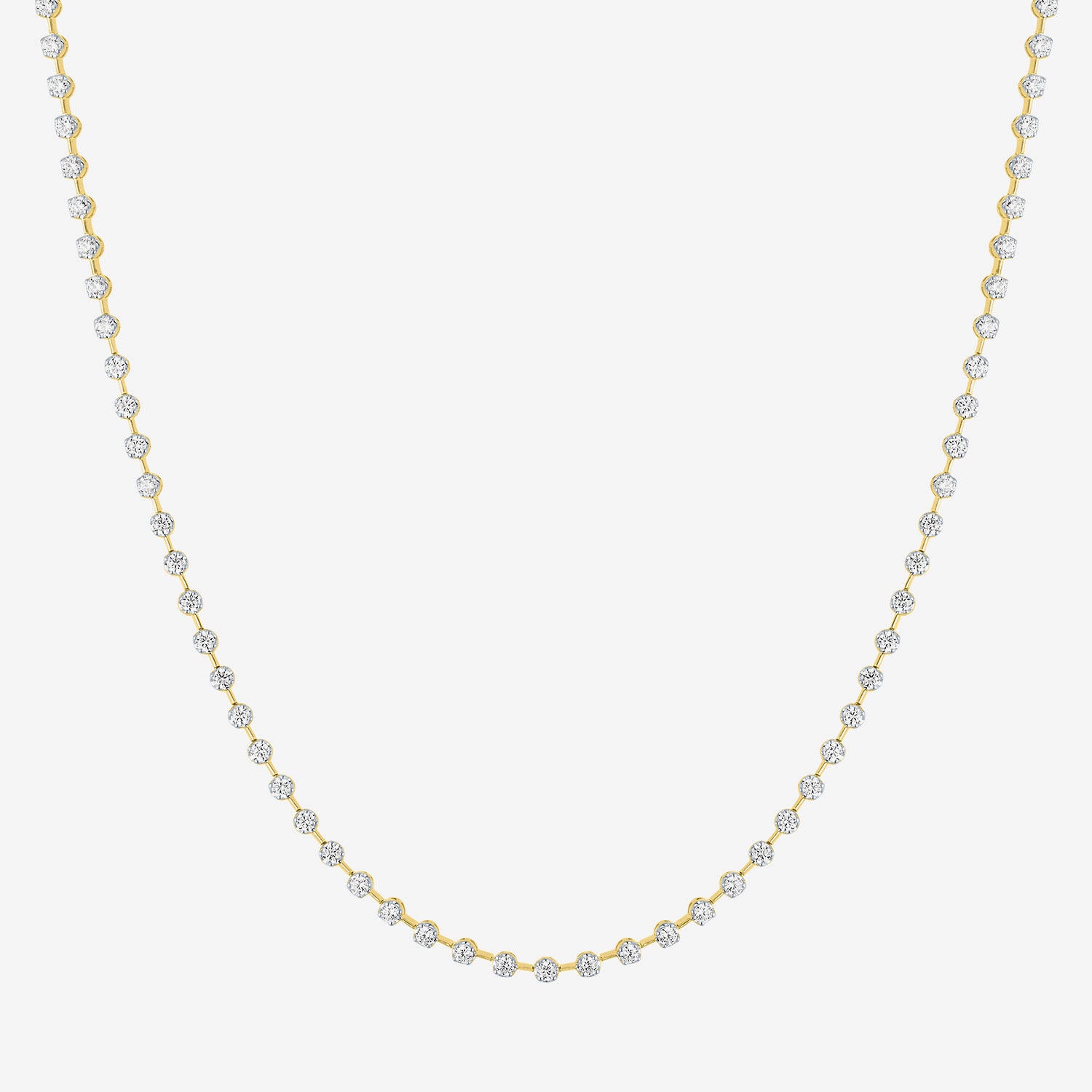 Diamond Addiction G-H / Si2-I1 Womens White Diamond 14K Gold Over Silver 17 Inch Tennis Necklace