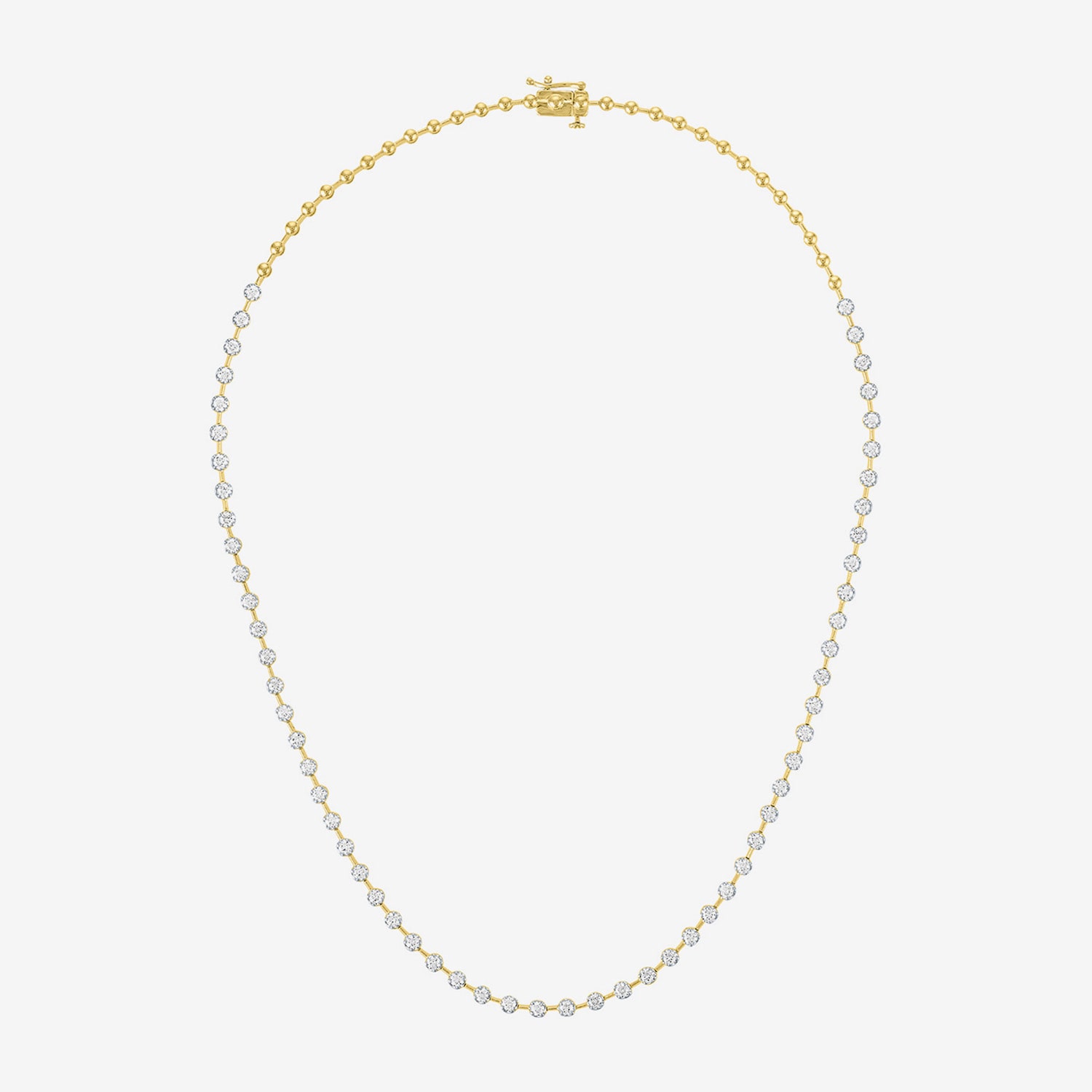 Diamond Addiction G-H / Si2-I1 Womens White Diamond 14K Gold Over Silver 17 Inch Tennis Necklace