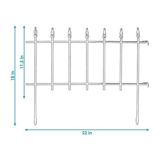 Net Health Shops Border Fence Panels 5-Piece Metal Yard Stake