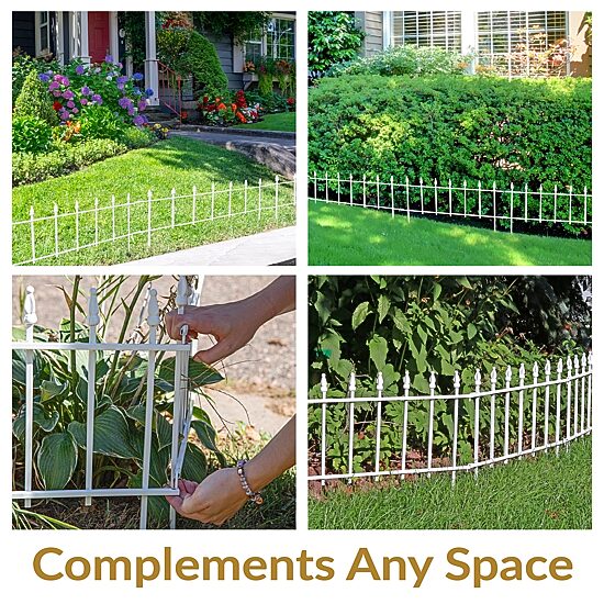 Net Health Shops Border Fence Panels 5-Piece Metal Yard Stake