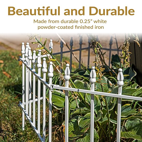 Net Health Shops Border Fence Panels 5-Piece Metal Yard Stake