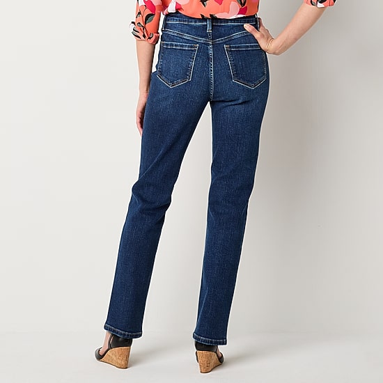 Liz Claiborne Lana Womens Tall High Rise Straight Leg Jean
