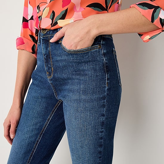Liz Claiborne Lana Womens Tall High Rise Straight Leg Jean