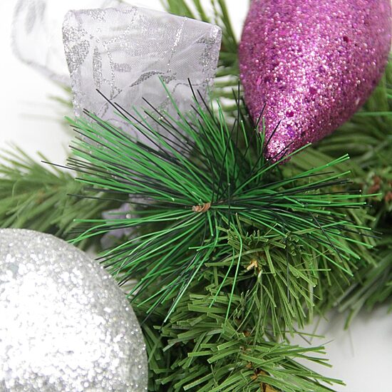 6' x 9'' Foliage  Poinsettia and Ornament Artificial Christmas Garland  Unlit