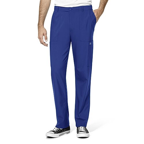 Wink W123 Flat Front Cargo Pocket Mens Moisture Wicking Wrinkle Resistant Quick Dry Scrub Pant, X-large, Blue