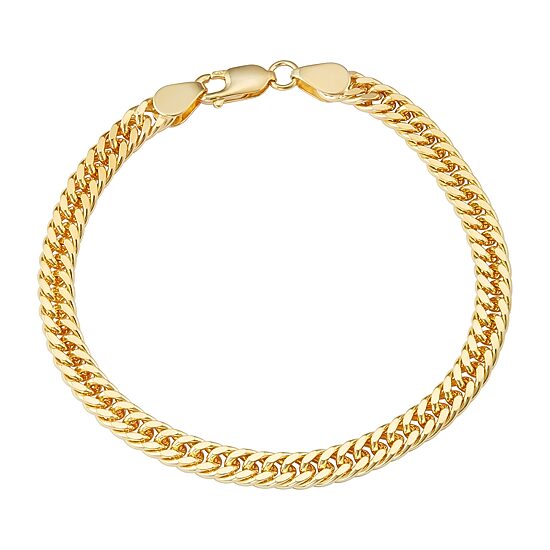 Mens 14K Gold Over Silver Solid 8 1/2 Inch Link Bracelet