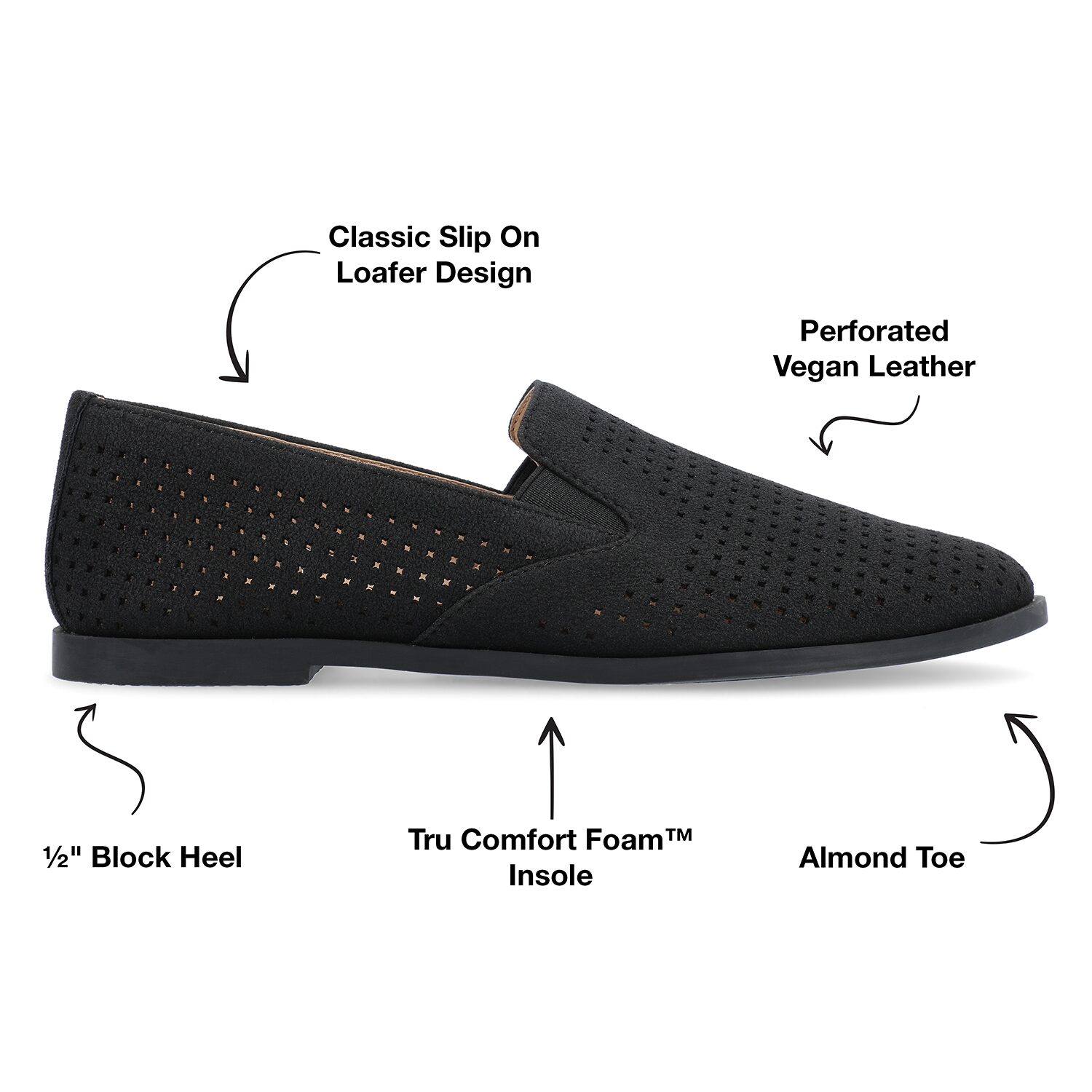 Journee Collection Lucie Womens Round Closed Toe Loafers