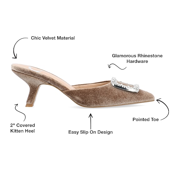 Journee Collection Rishie Womens Pointed Kitten Heel Pumps