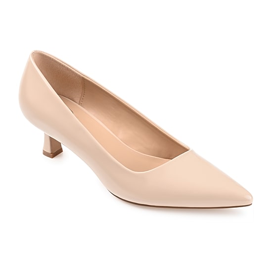 Journee Collection Celica Womens Pointed Closed Toe Kitten Heel Pumps