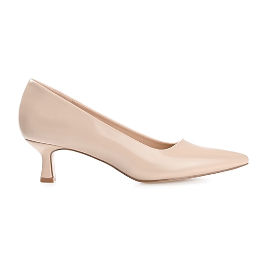 Journee Collection Celica Womens Pointed Closed Toe Kitten Heel Pumps