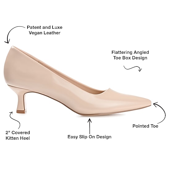 Journee Collection Celica Womens Pointed Closed Toe Kitten Heel Pumps