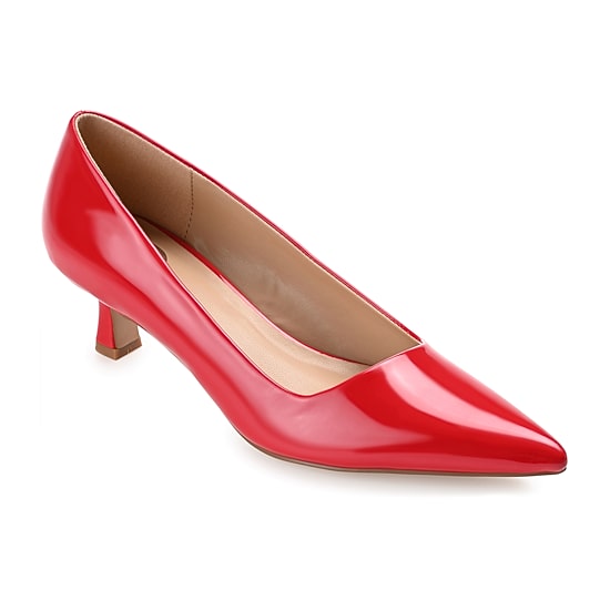 Journee Collection Celica Womens Pointed Closed Toe Kitten Heel Pumps