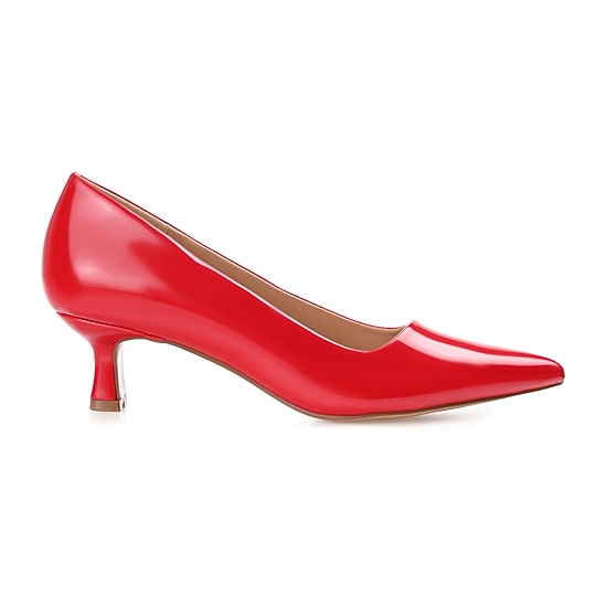 Journee Collection Celica Womens Pointed Closed Toe Kitten Heel Pumps