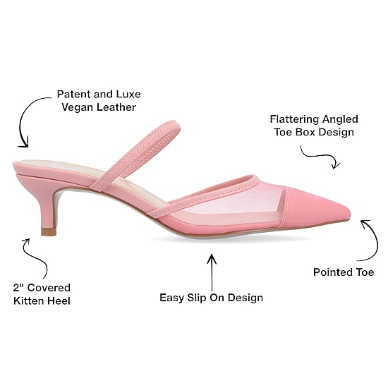 Journee Collection Allana Womens Pointed Closed Toe Kitten Heel Pumps