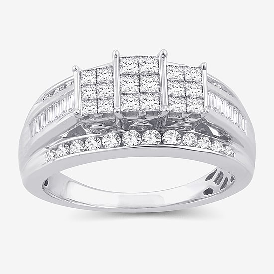 Love Lives Forever 1 CT.T.W. Natural Diamond Side Stone 3-Stone Engagement Ring in 10K or 14K Gold