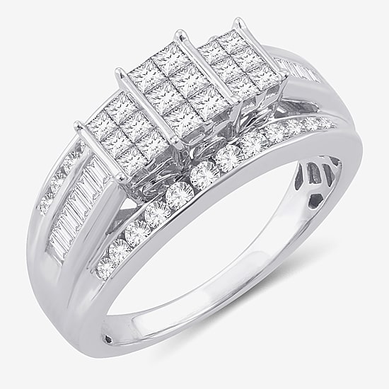 Love Lives Forever 1 CT.T.W. Natural Diamond Side Stone 3-Stone Engagement Ring in 10K or 14K Gold