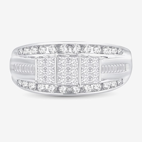 Love Lives Forever 1 CT.T.W. Natural Diamond Side Stone 3-Stone Engagement Ring in 10K or 14K Gold