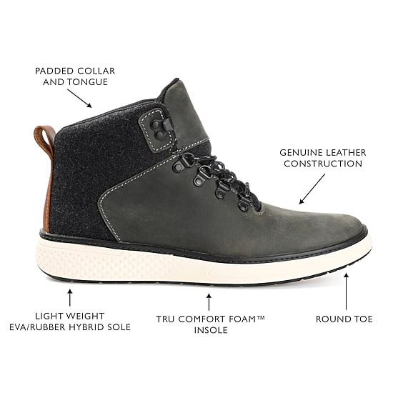 Territory Mens Drifter Block Heel Lace-Up Boots