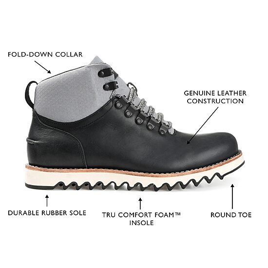 Territory Mens Crash Flat Heel Lace-Up Boots