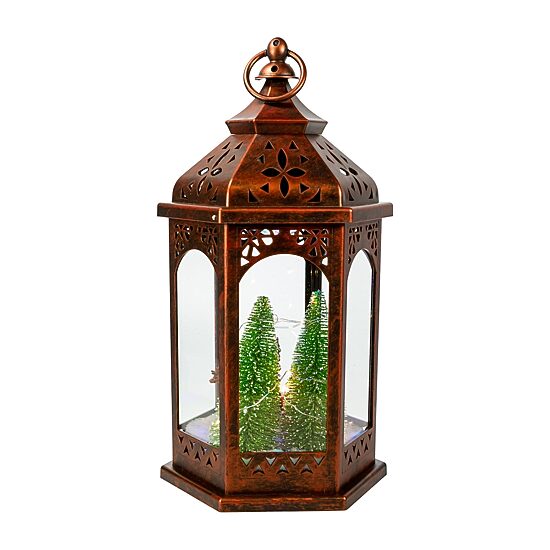 Kurt Adler 13" Lit Lantern With Santa Lighted Christmas Tabletop Decor