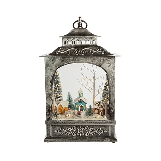 Kurt Adler Led Village Lantern Lighted Plays Music Christmas Tabletop Decor