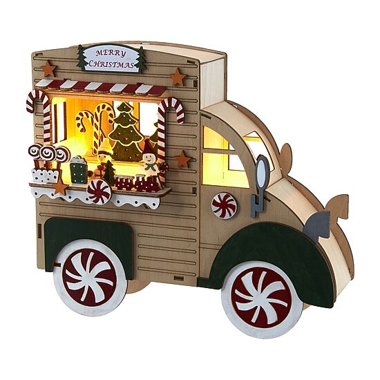 Kurt Adler 10" Gingerbread Truck Lighted Christmas Tabletop Decor