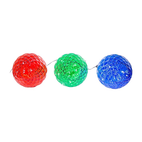 Kurt Adler Set Of 3 27.2" Led Facet Stakes Christmas Yard Art