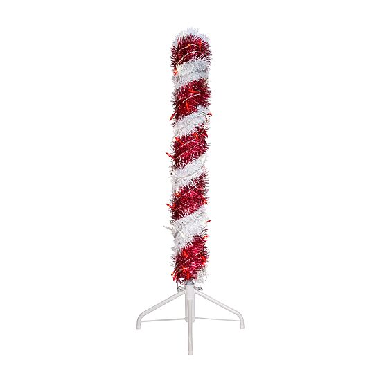 Kurt Adler 3 Foot Prelit Led Tinsel Candy Cane Christmas Yard Art