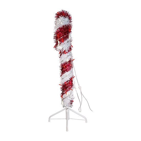 Kurt Adler 3 Foot Prelit Led Tinsel Candy Cane Christmas Yard Art