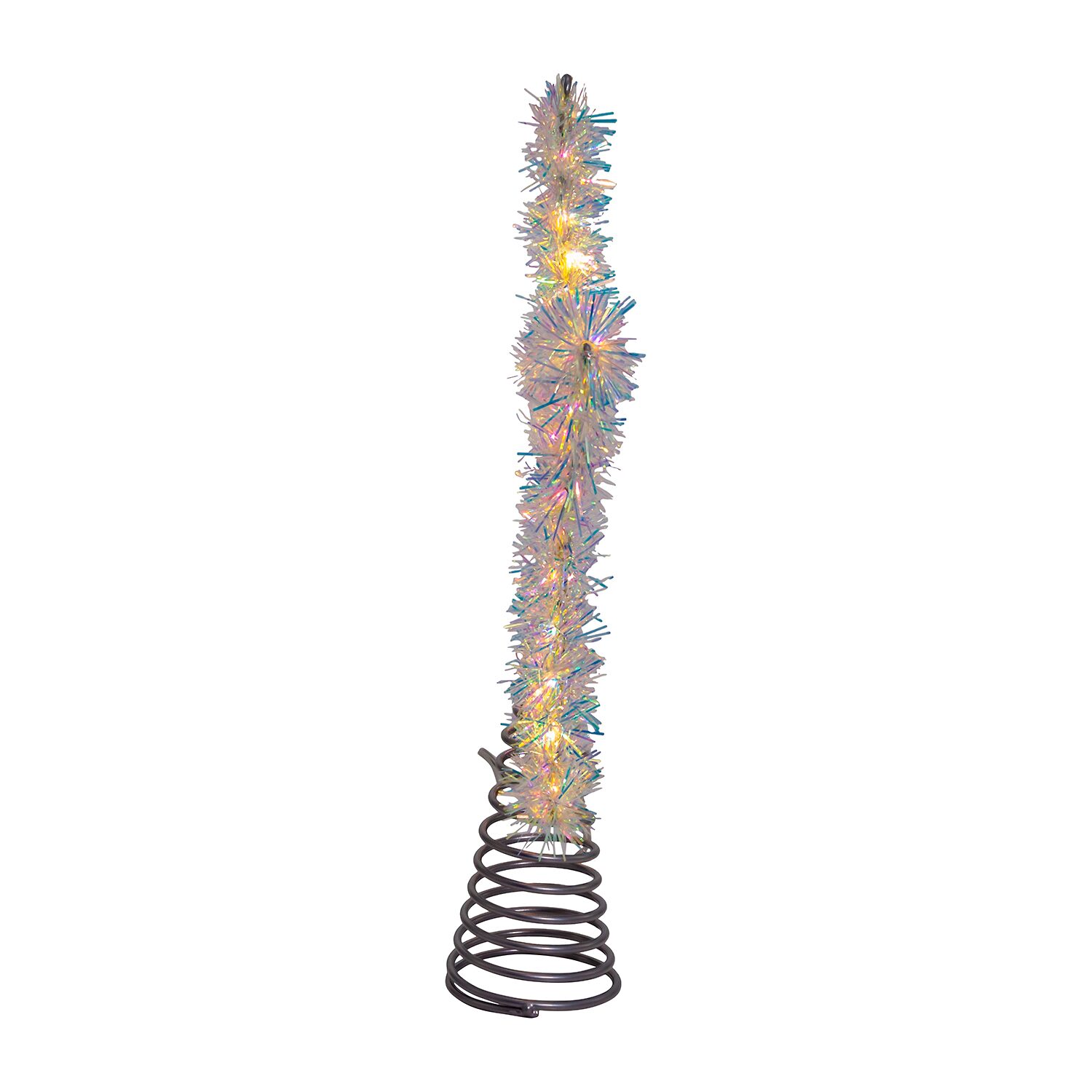 Kurt Adler 12.2" White Led Silver Star Christmas Tree Topper