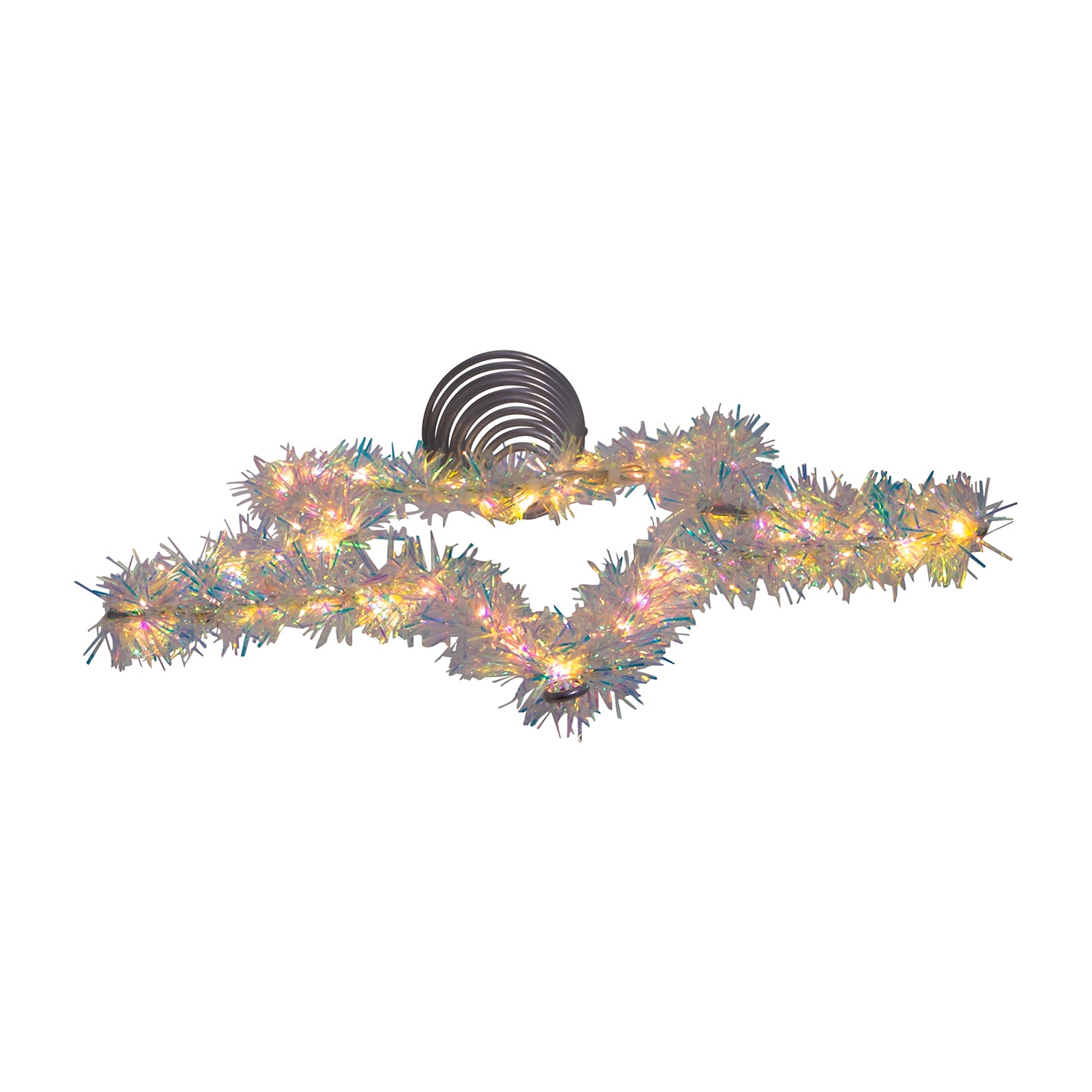 Kurt Adler 12.2" White Led Silver Star Christmas Tree Topper