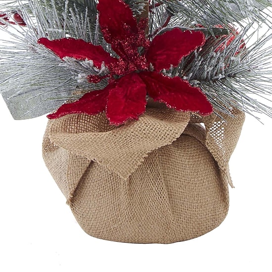 Kurt Adler Unlit With Red Berries 1 1/2 Feet Flocked Christmas Tree