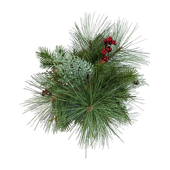 Kurt Adler Berries And Plaid Ribbon Green 1 1/2 Feet Christmas Tree