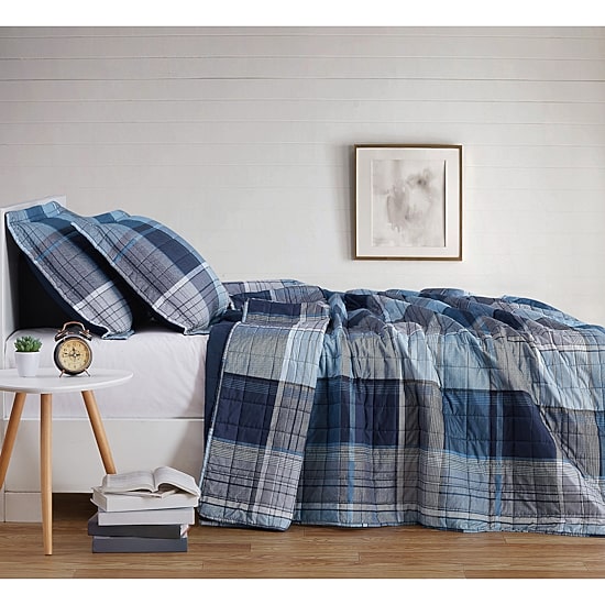 Truly Soft Trey Plaid Quilt Set