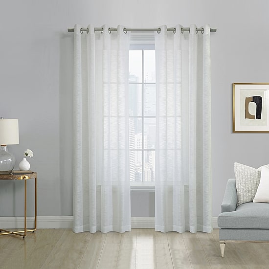 Habitat Boucle Grommet Top Sheer Single Curtain Panel