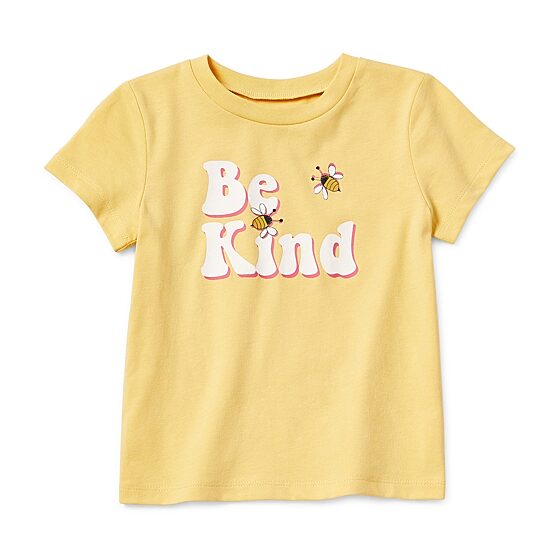 Okie Dokie Toddler & Little Girls Round Neck Short Sleeve Regular Fit Graphic T-Shirt