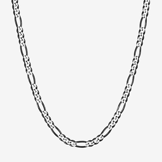Made in Italy Mens Sterling Silver 22 Inch Figaro Chain Necklace