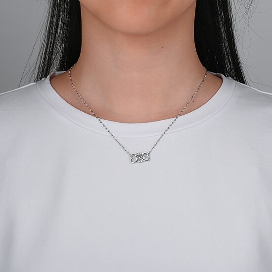 DiamonArt® Womens 1/3 CT. T.W. White Cubic Zirconia Sterling Silver Heart Pendant Necklace