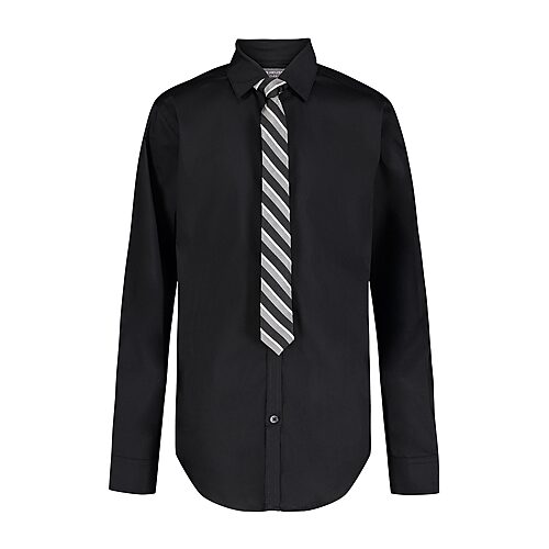 Van Heusen Little & Big Kid Boys Long Sleeve Point Collar Shirt + Tie Set, X-small (6-7), Black