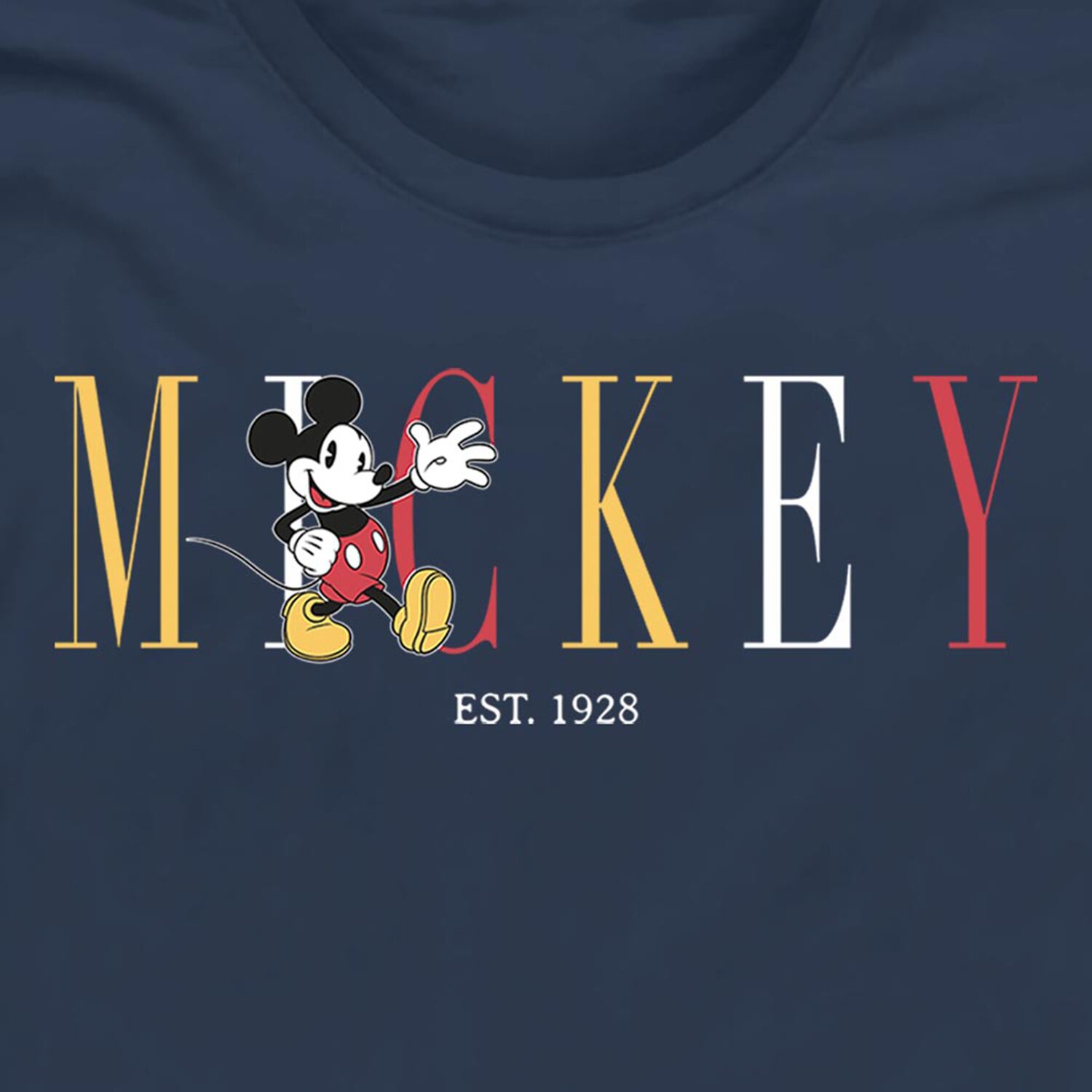 Mens Long Sleeve Mickey Mouse Graphic T-Shirt